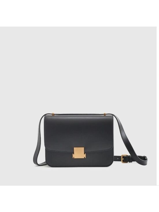 unbranded Handbags - New Gorgeous. Our Italian Leather Black Box Shoulder Bag